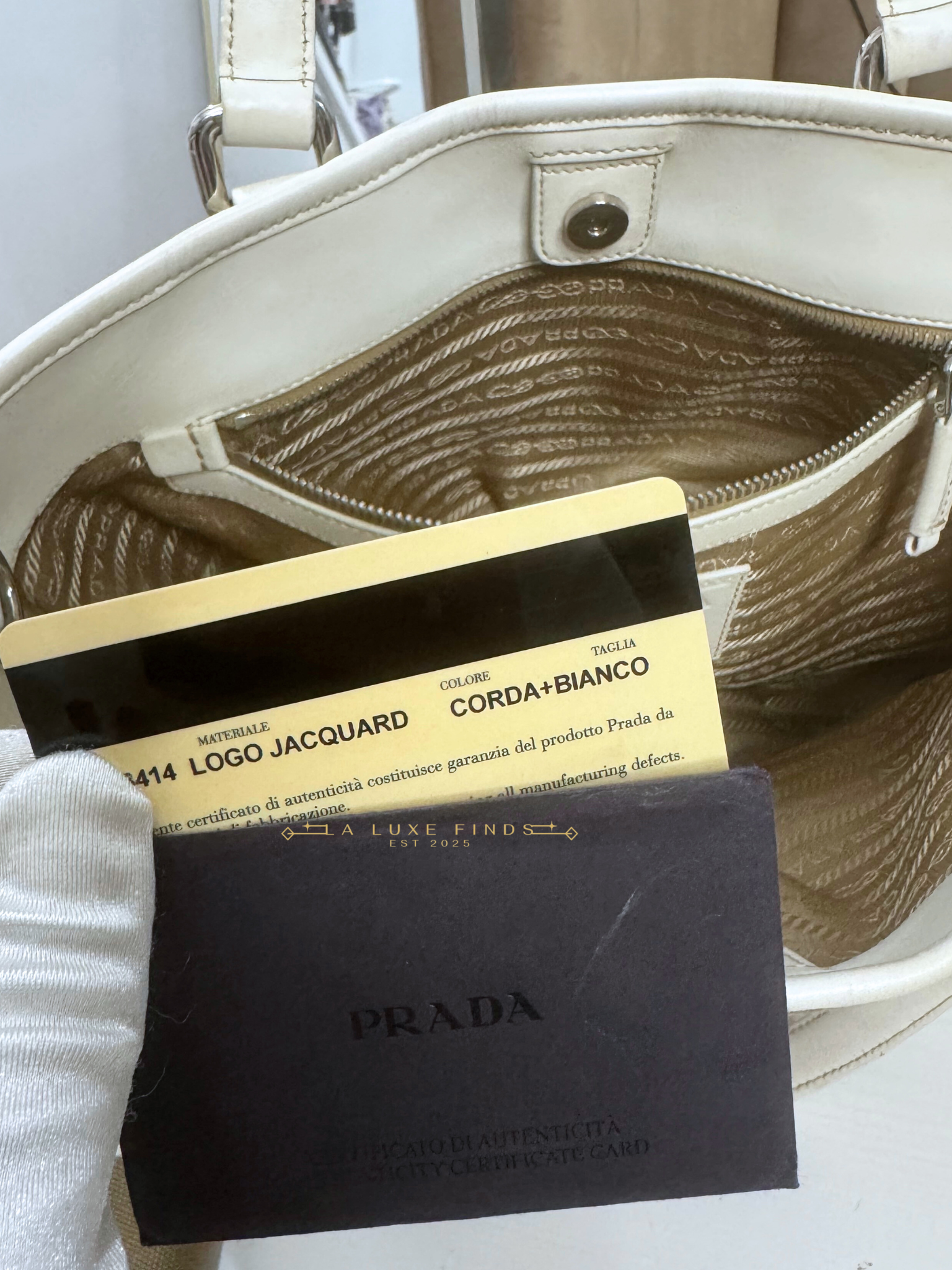 PRADA Logo Jacquard 2-way Bag