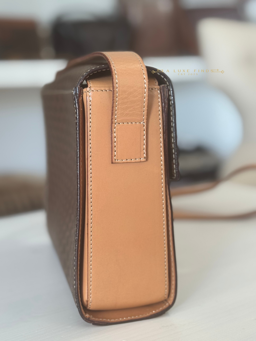 CELINE Macadam Round Logo Crossbody Bag