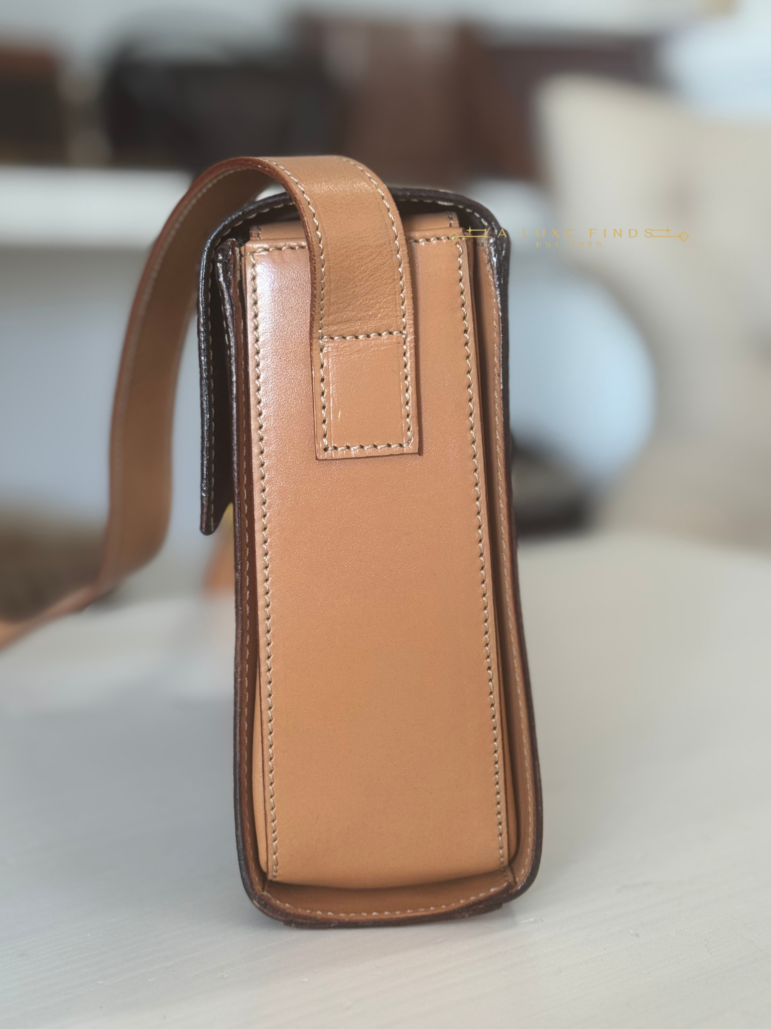 CELINE Macadam Round Logo Crossbody Bag