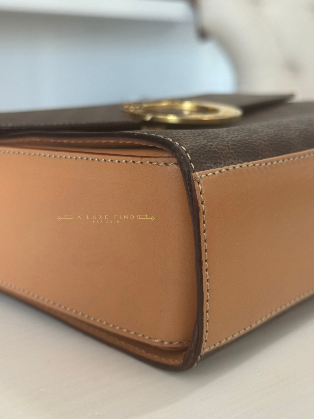 CELINE Macadam Round Logo Crossbody Bag