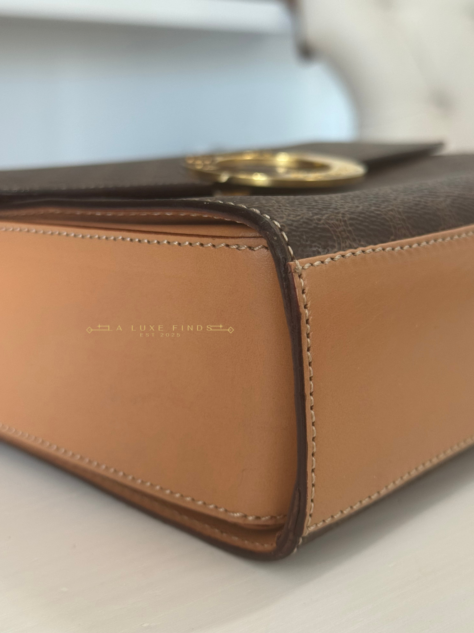 CELINE Macadam Round Logo Crossbody Bag