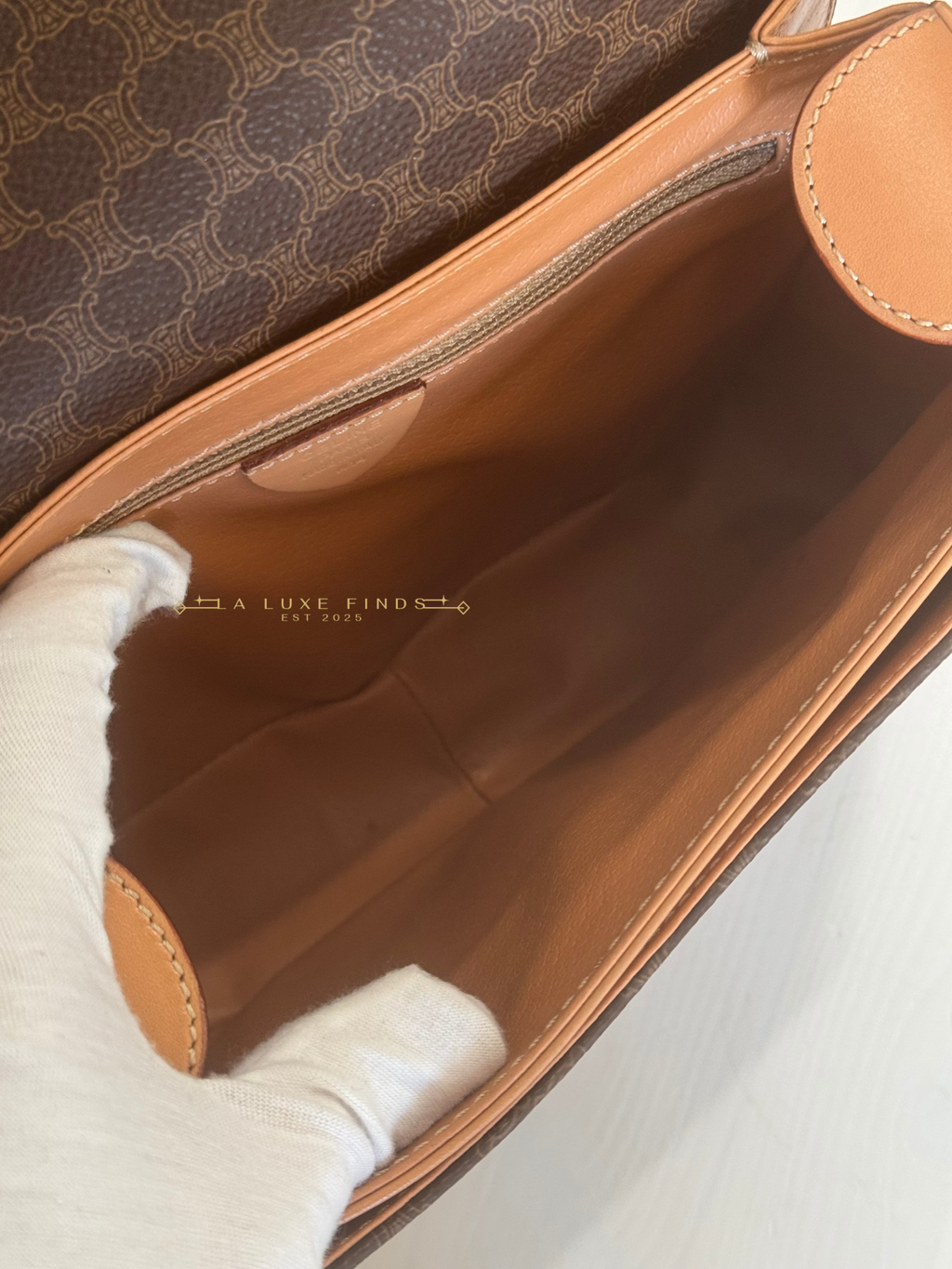 CELINE Macadam Round Logo Crossbody Bag