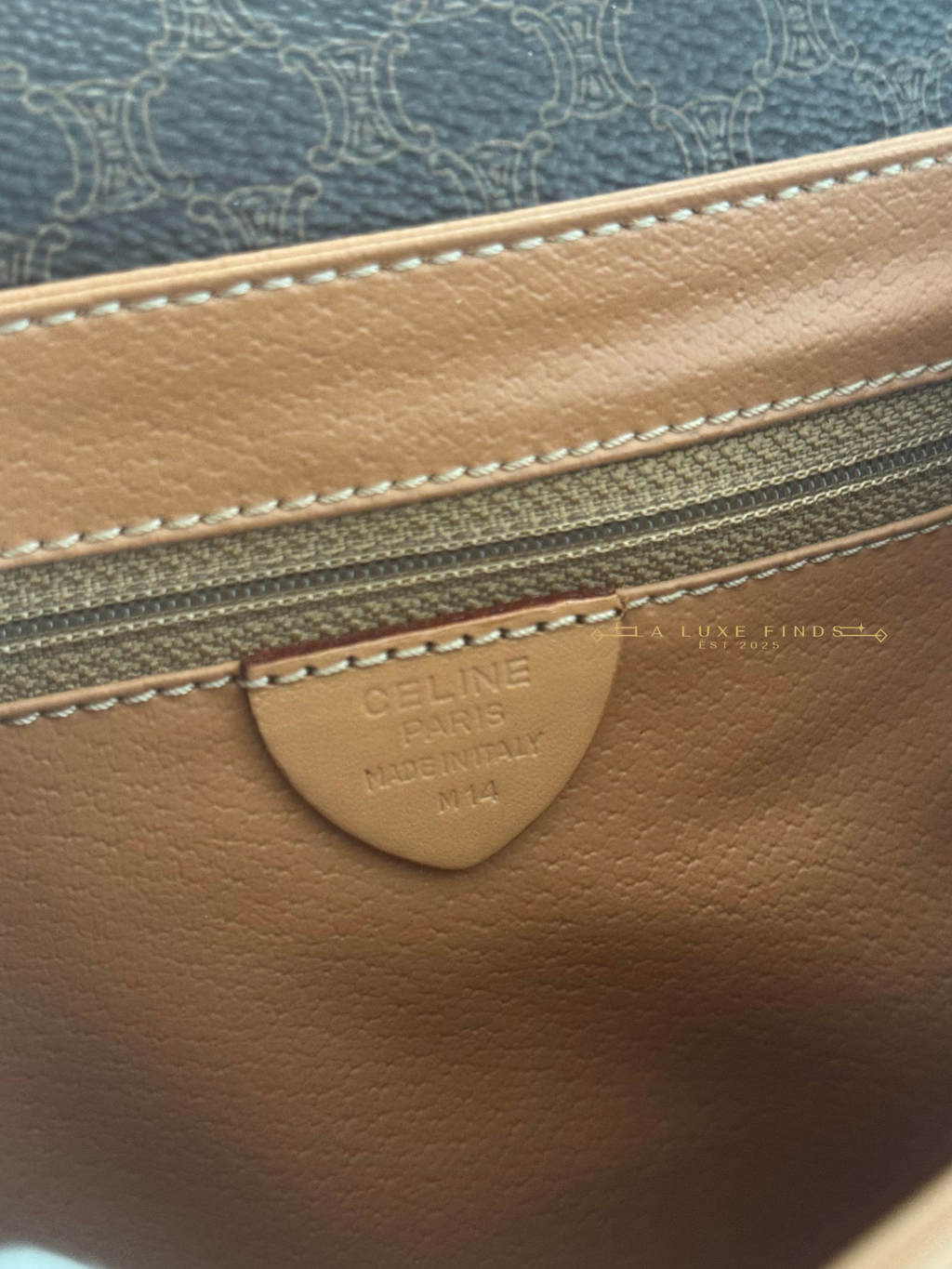 CELINE Macadam Round Logo Crossbody Bag