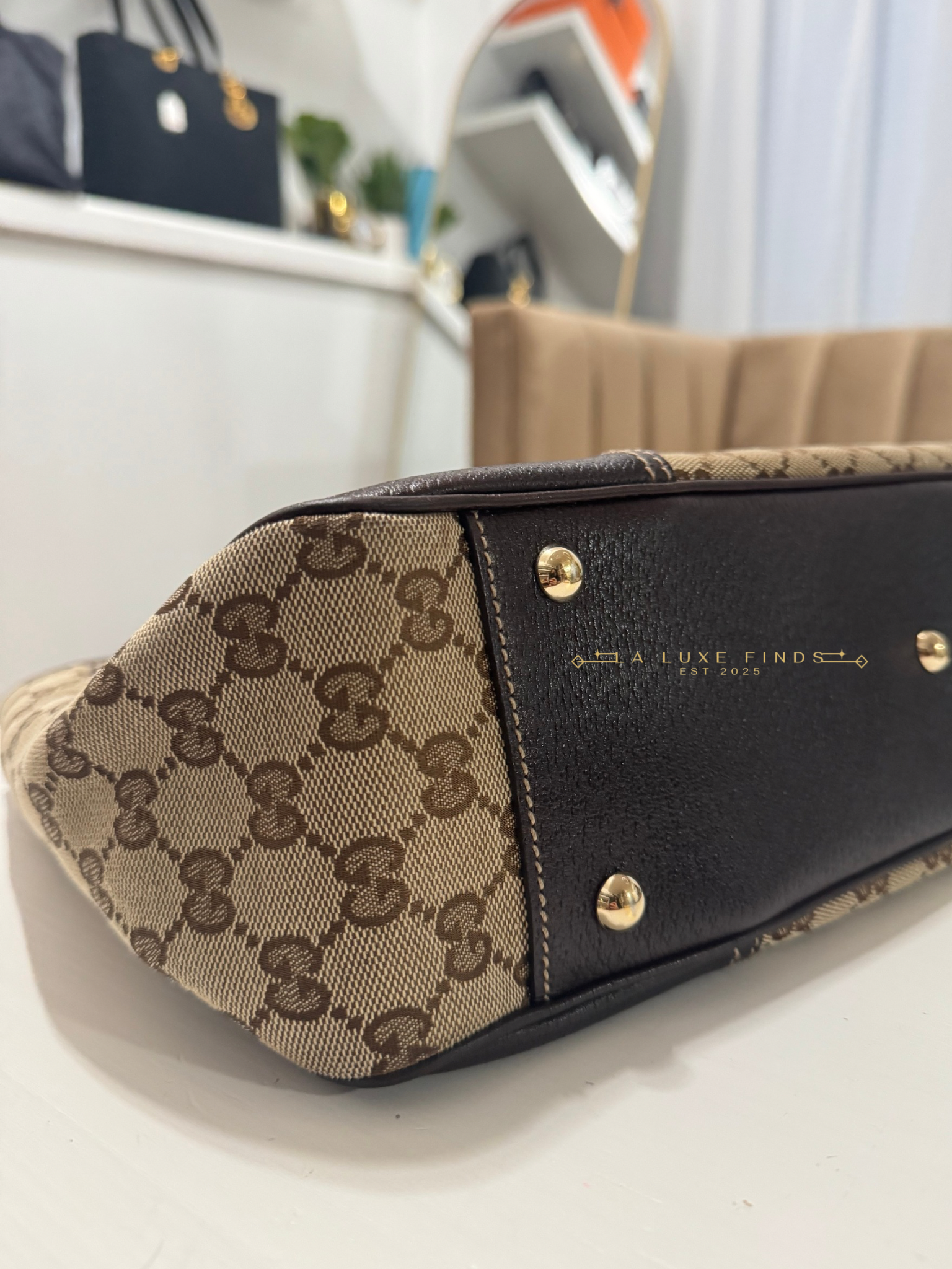 GUCCI Princy Ribbon Sherry Line Tote