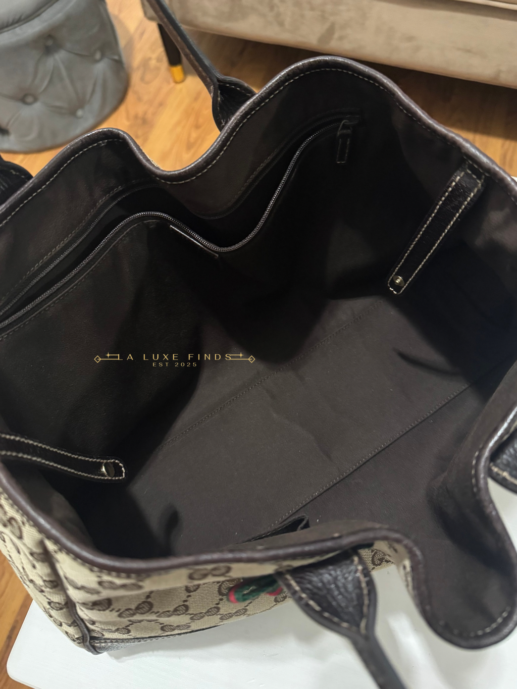 GUCCI Princy Ribbon Sherry Line Tote