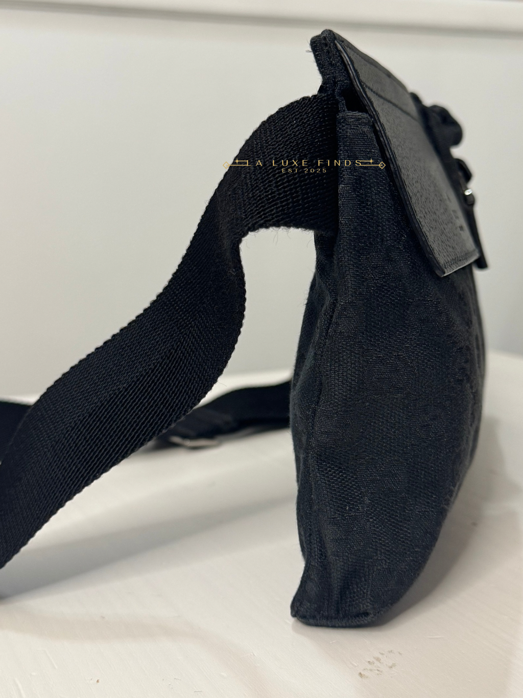 GUCCI GG Canvas Double Pocket Belt Bag