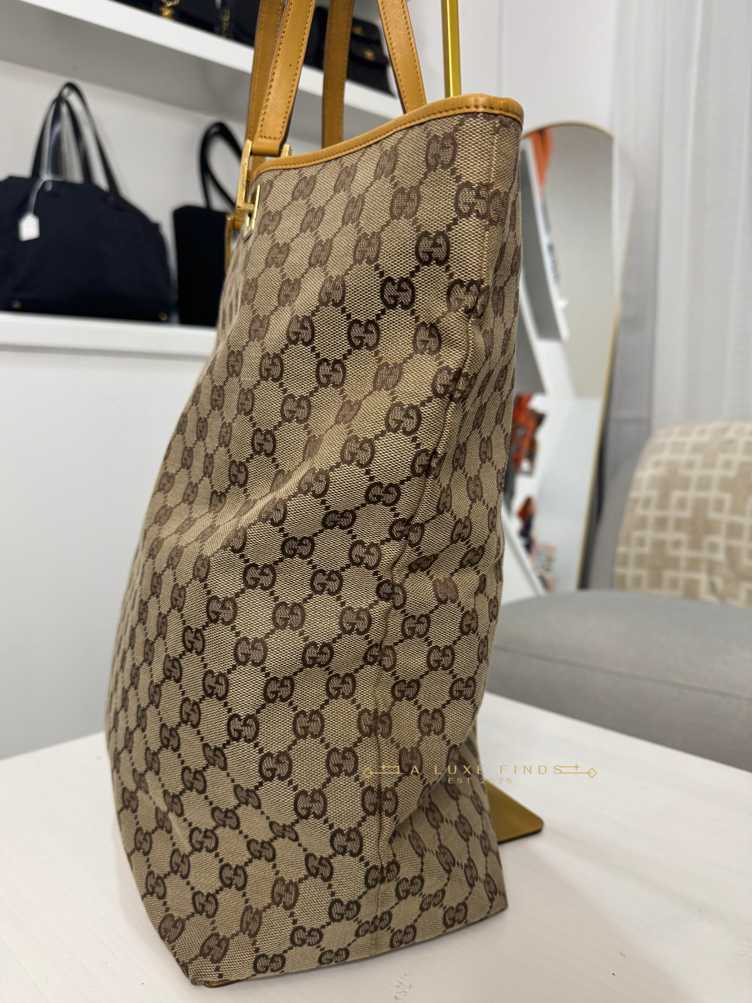 GUCCI GG Canvas Bucket Shopping Tote