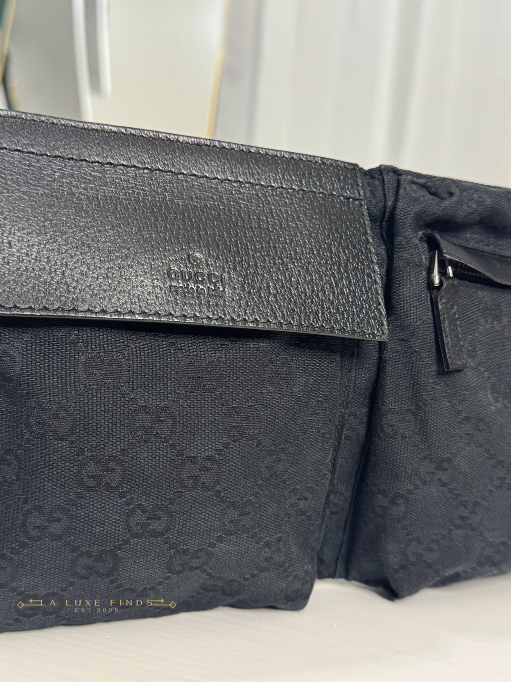 GUCCI GG Canvas Double Pocket Belt Bag