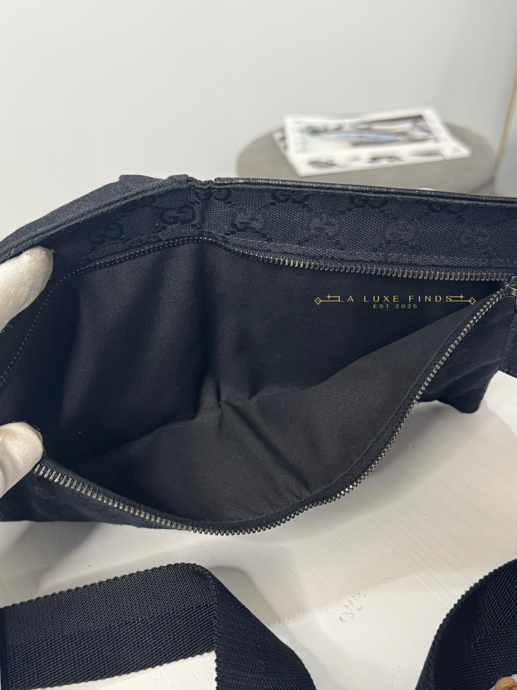 GUCCI GG Canvas Double Pocket Belt Bag