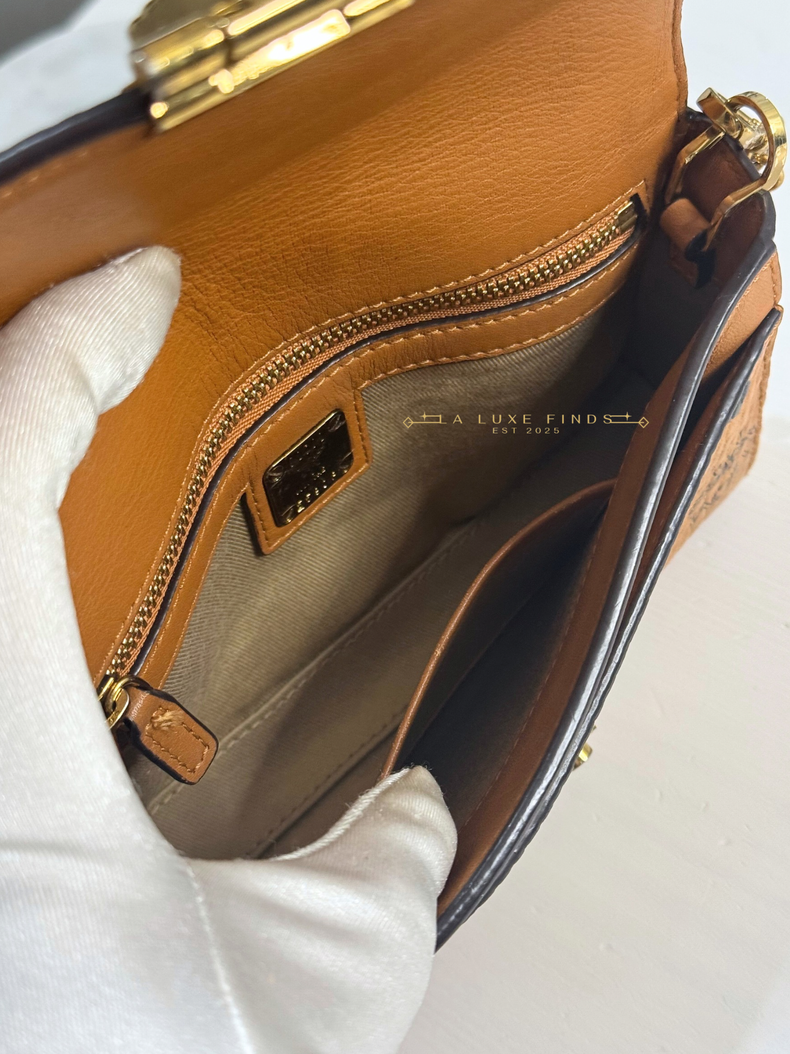 MCM Visetos Chain Crossbody Bag