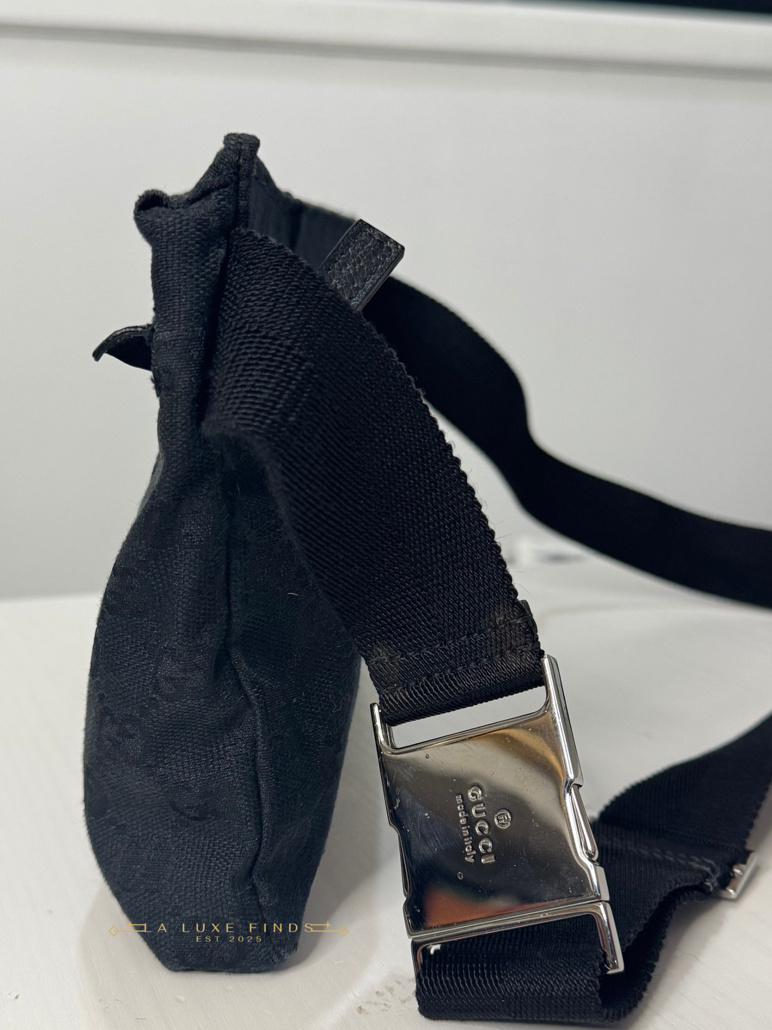 GUCCI GG Canvas Double Pocket Belt Bag