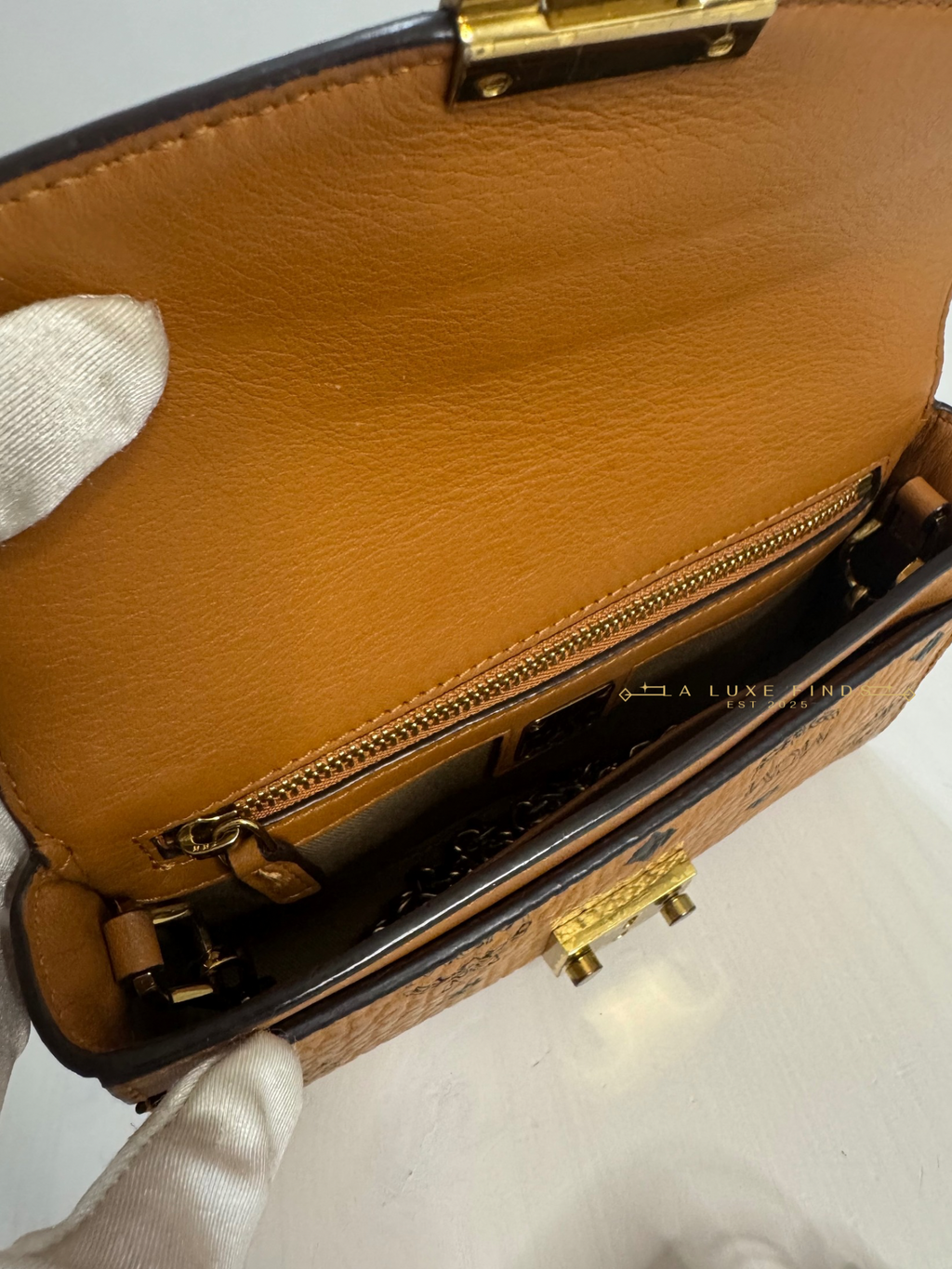 MCM Visetos Chain Crossbody Bag