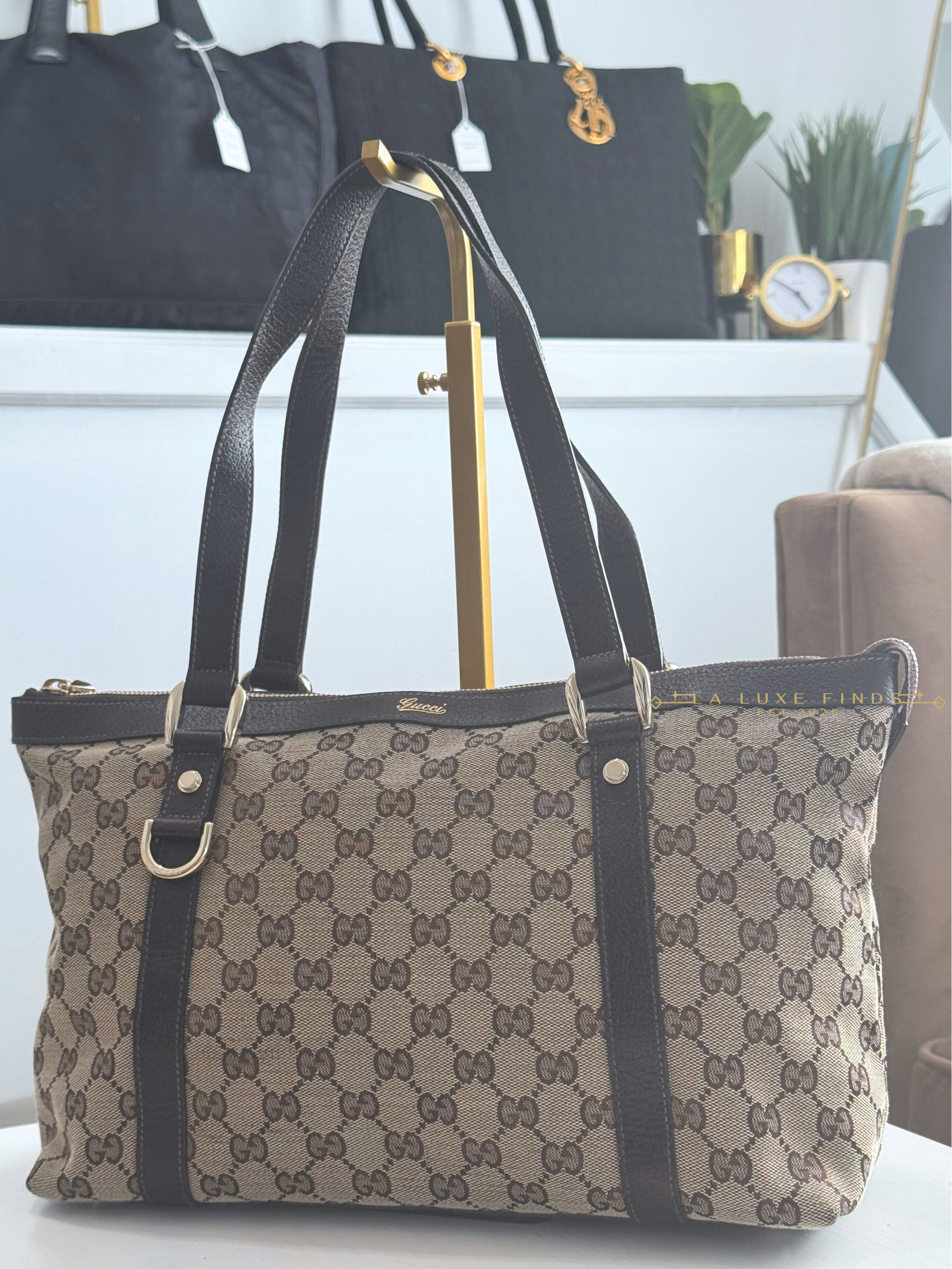 GUCCI GG Canvas Abbey Tote