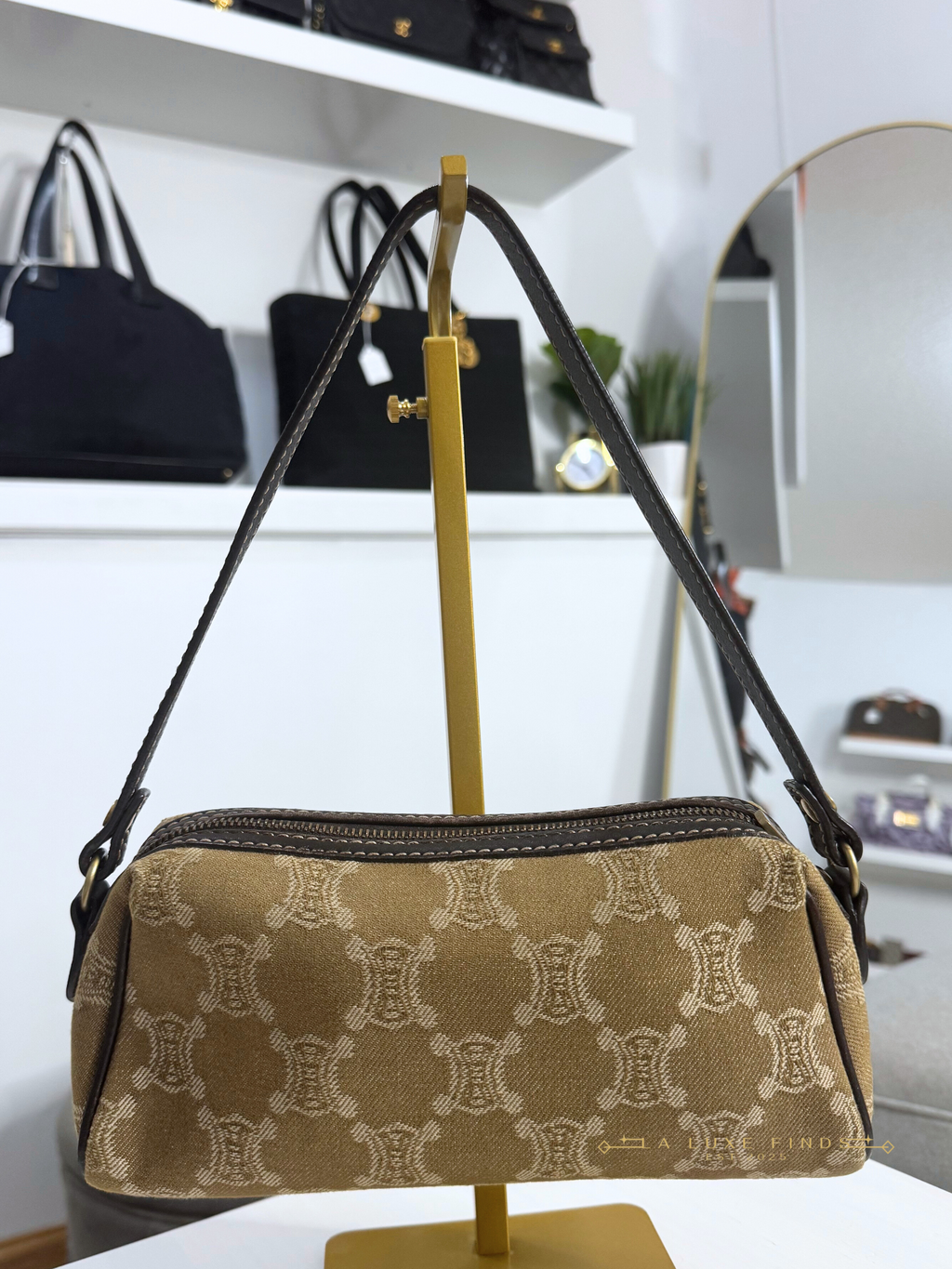 CELINE Macadam Canvas Shoulder Bag