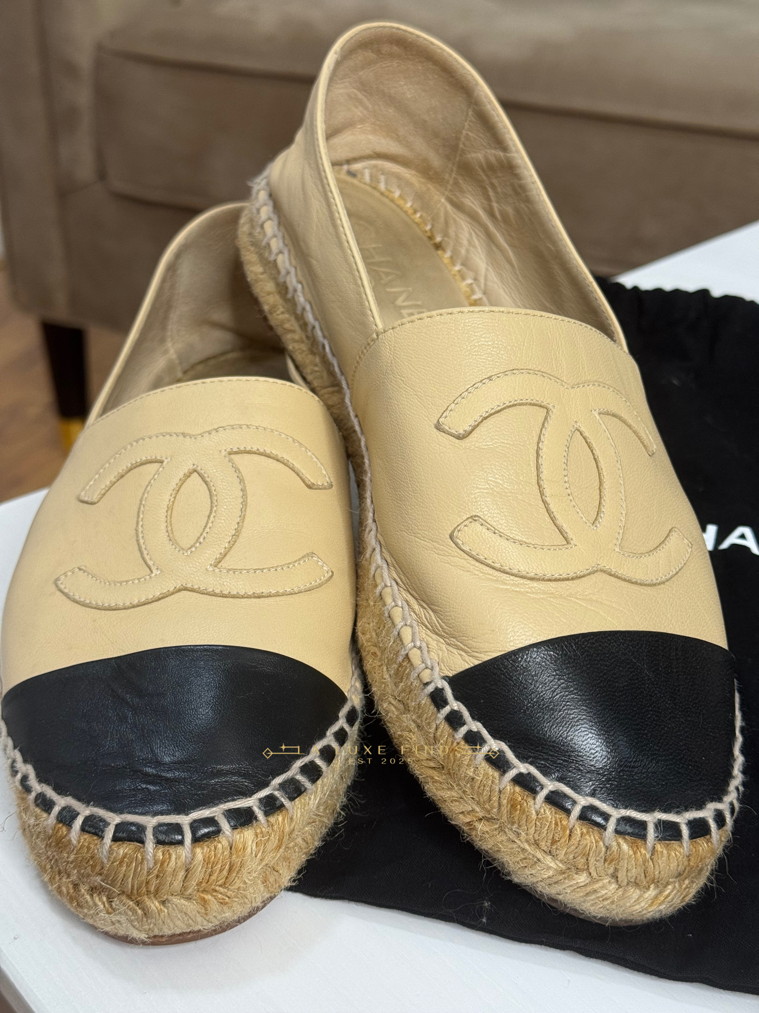 CHANEL CC Lambskin Espadrilles
