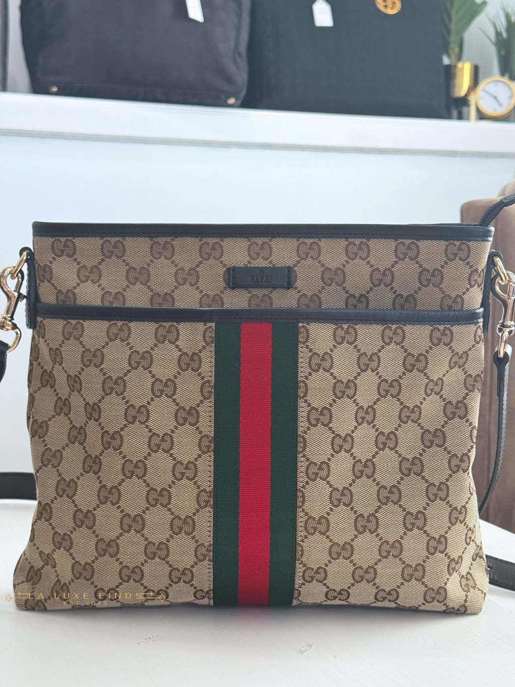 GUCCI GG Canvas Sherry Line Crossbody