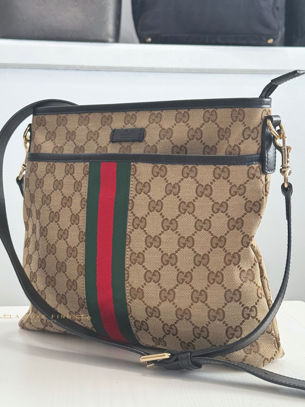 GUCCI GG Canvas Sherry Line Crossbody