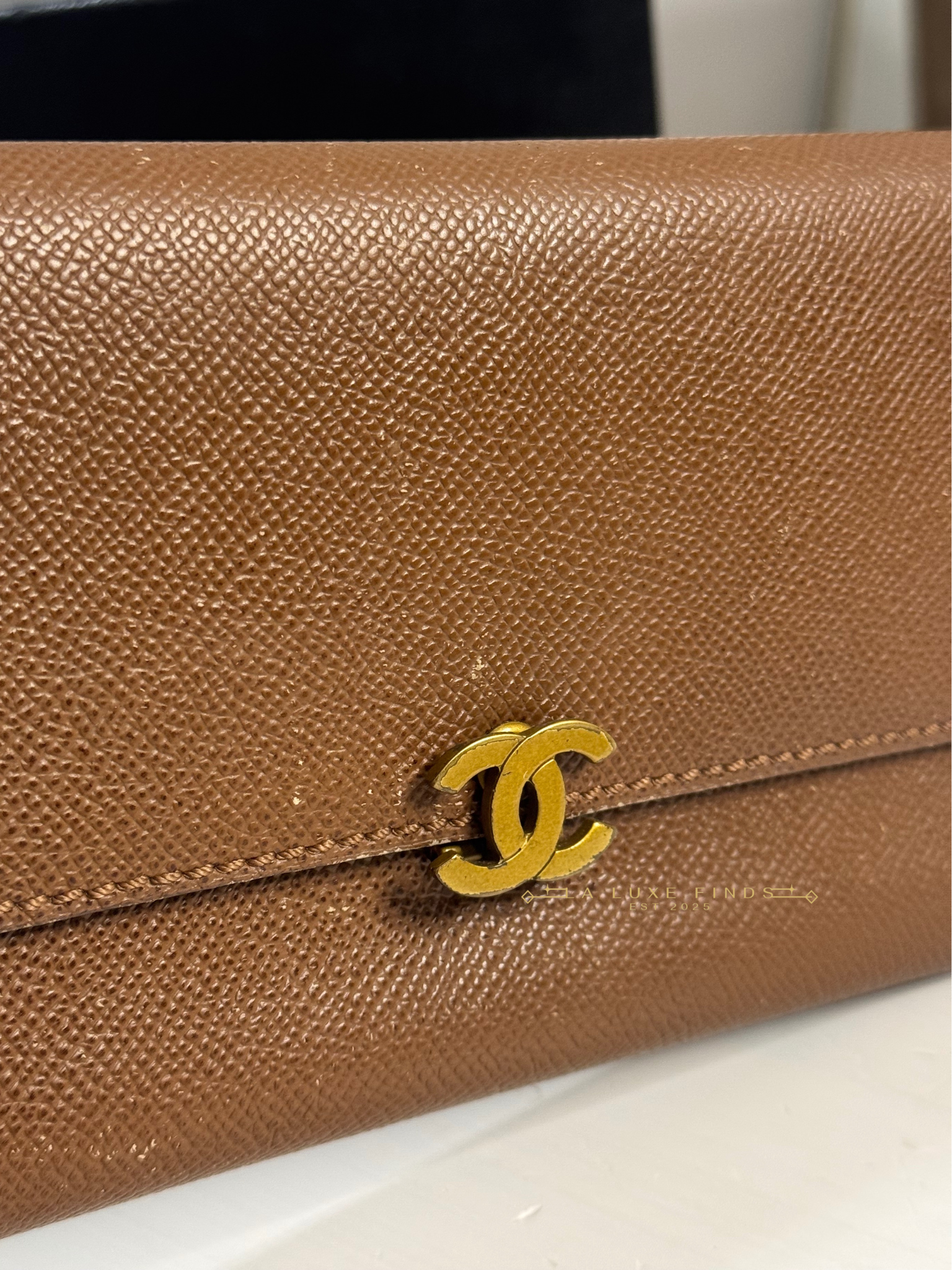 CHANEL CC Caviar Tri-Fold Long Wallet