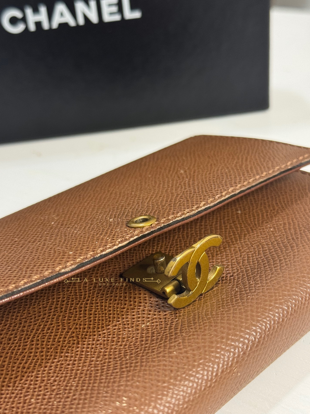 CHANEL CC Caviar Tri-Fold Long Wallet