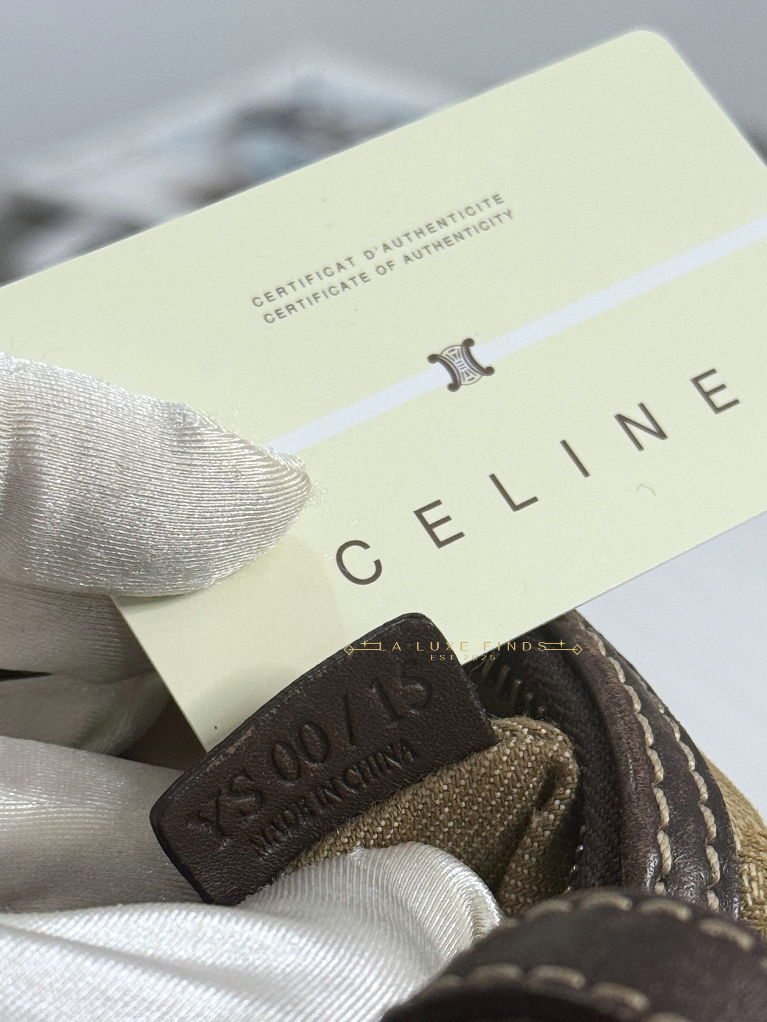 CELINE Macadam Canvas Shoulder Bag