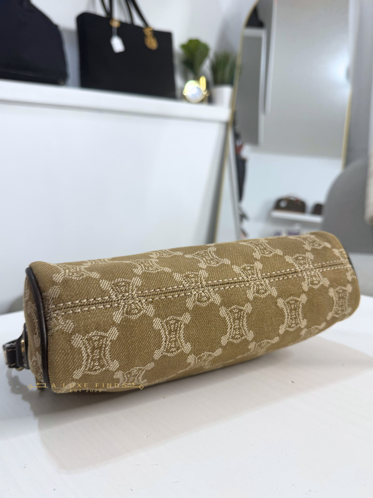 CELINE Macadam Canvas Shoulder Bag