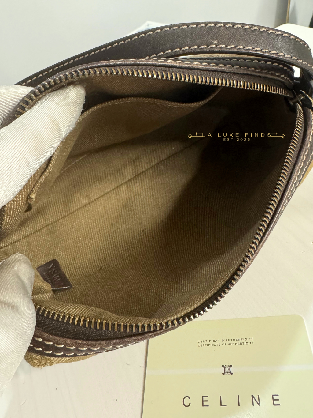 CELINE Macadam Canvas Shoulder Bag