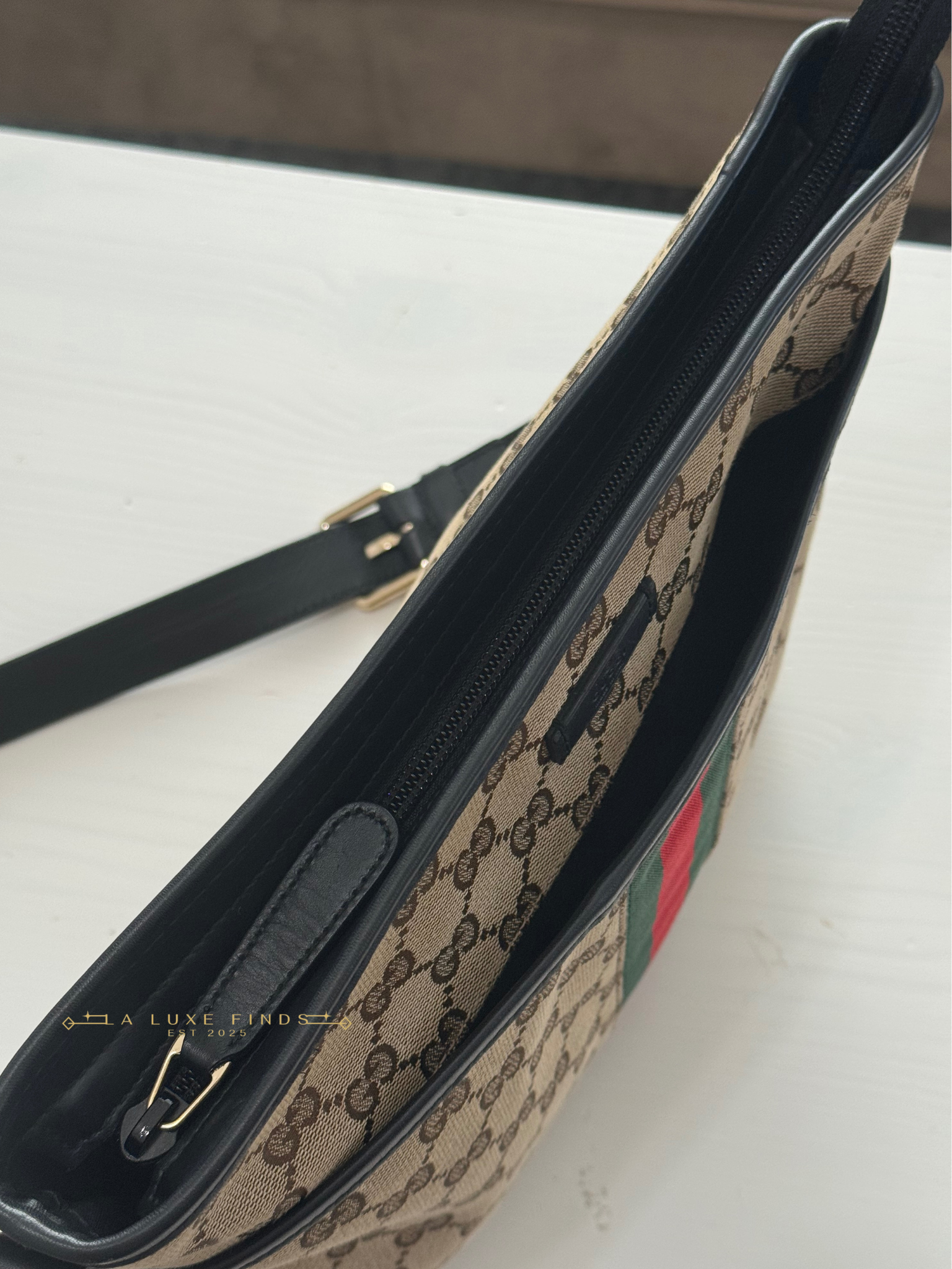 GUCCI GG Canvas Sherry Line Crossbody