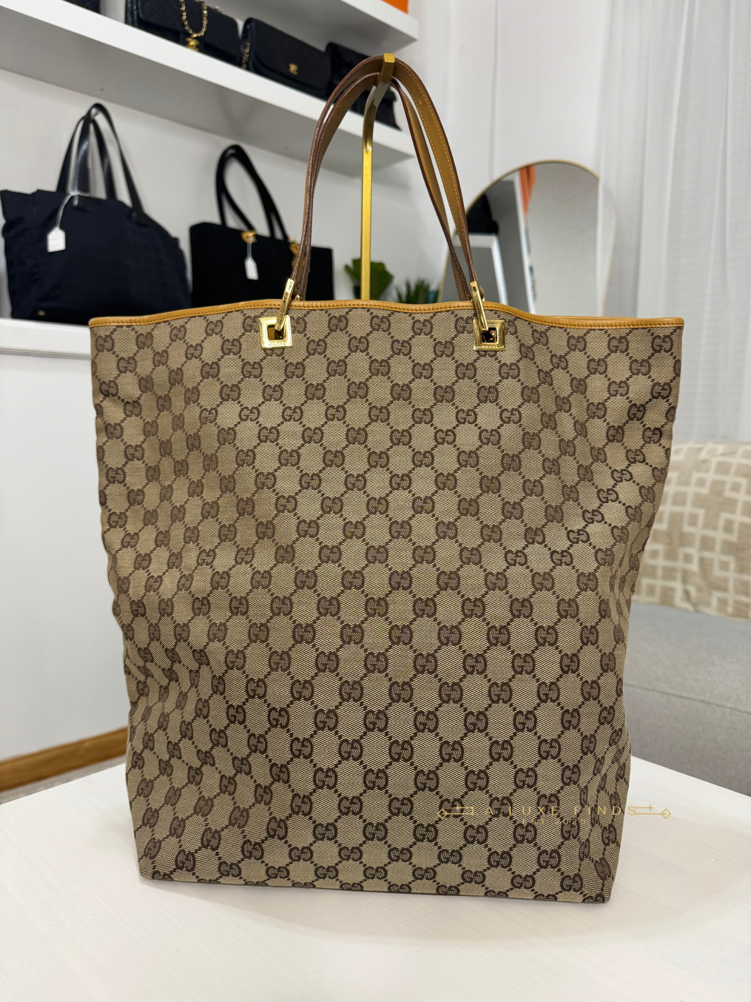 GUCCI GG Canvas Bucket Shopping Tote